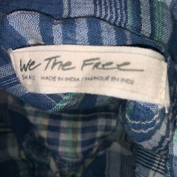 Free people first bloom tie front plaid shirt -SM - Picture 11 of 16